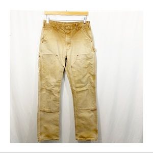 Carhartt Made in USA Original Fit Double Reinforced Knee Workwear Pants in Tan
